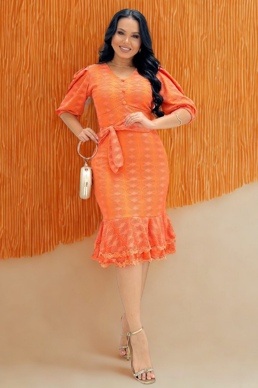 Vestido Tule Coral (Forrado)