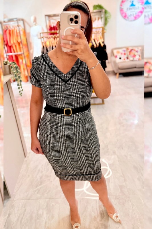 Vestido Ajustado | Houndstooth