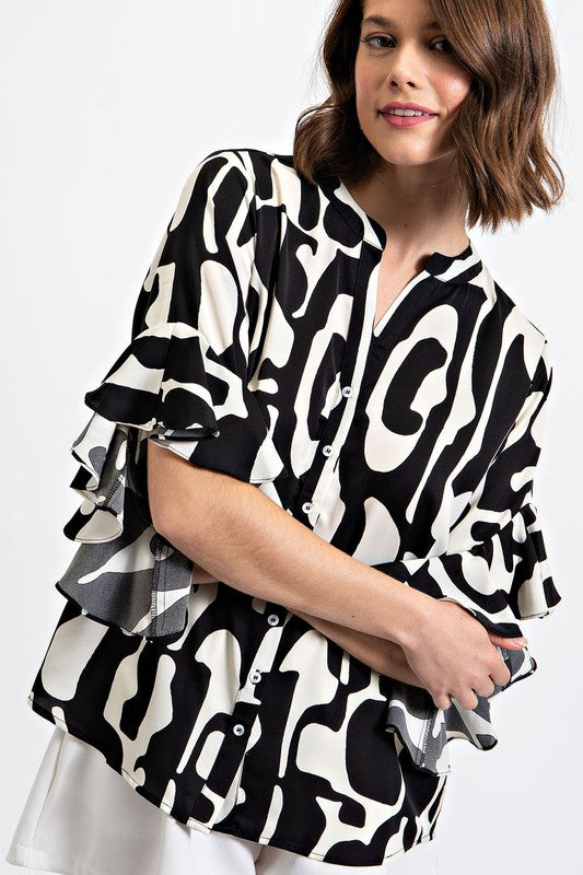 Blusa Estampada Geométrica