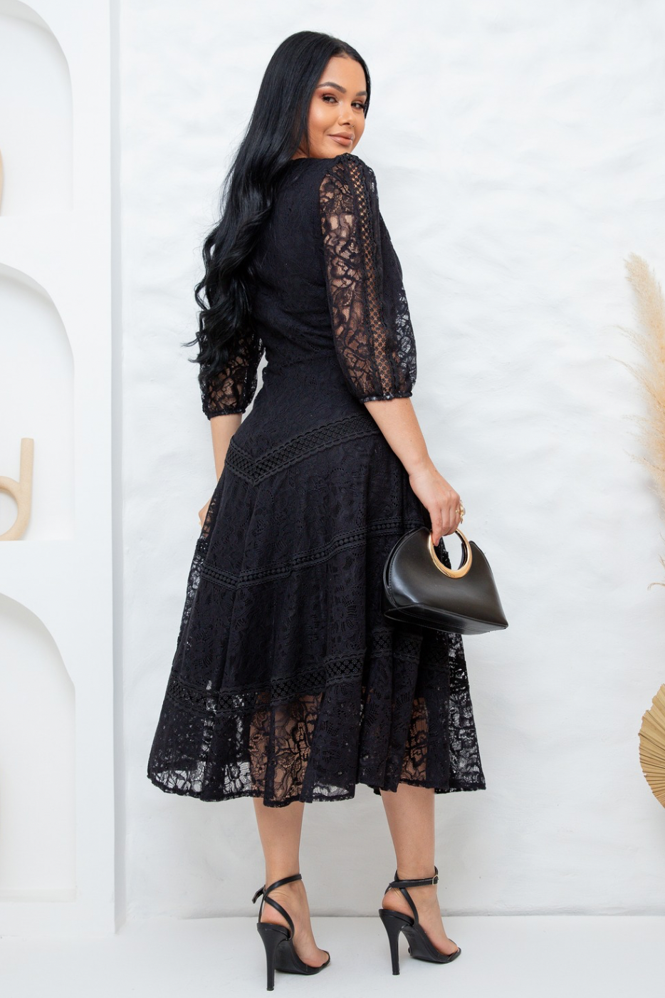 Vestido Laurel Guipur Negro