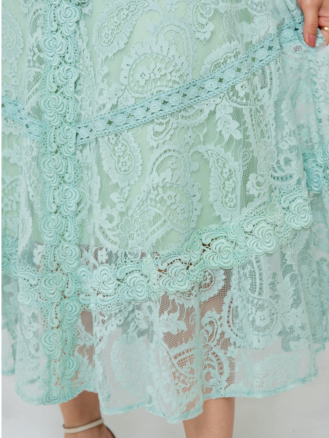 Vestido Laurel Guipur Menta