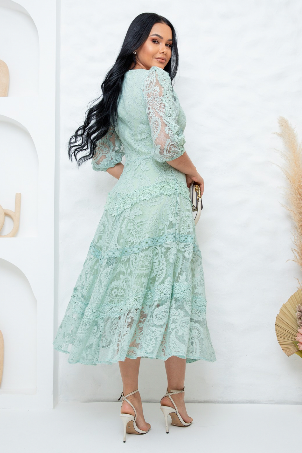 Vestido Laurel Guipur Menta