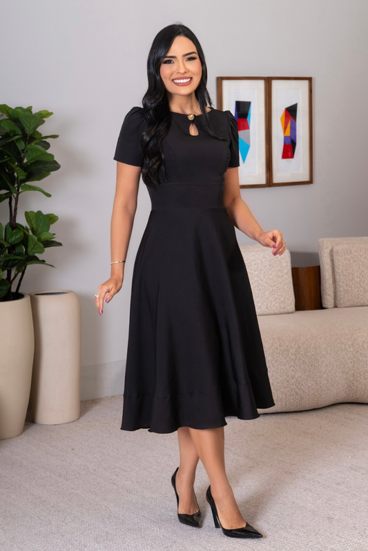 Vestido Valeria | Acampanado Negro