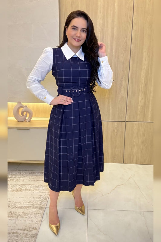 Vestido Ejecutivo Mónaco Azul Navy