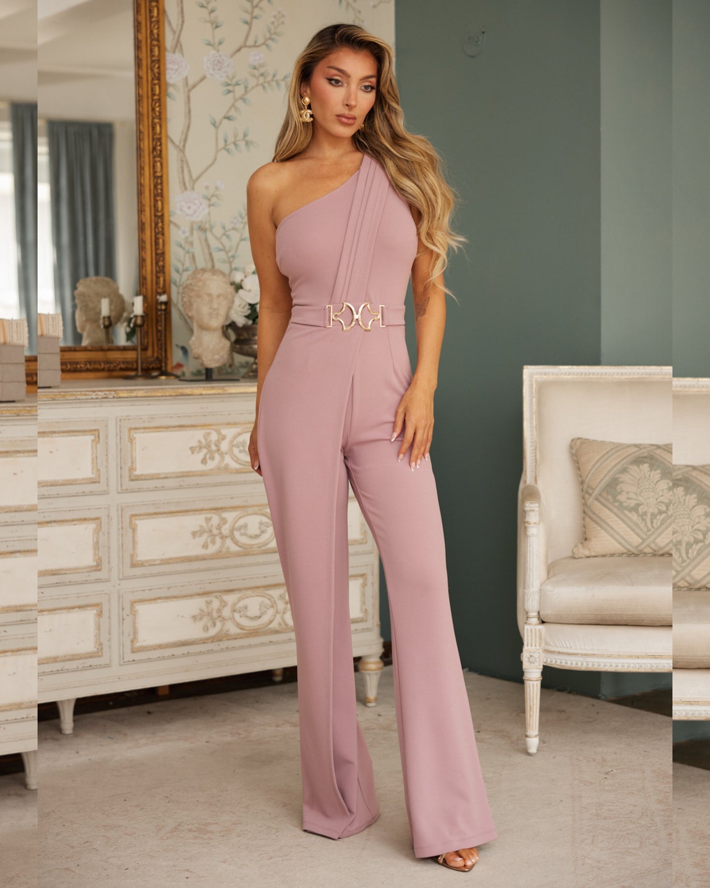 Jumpsuit Rosa c/ Broche Gold