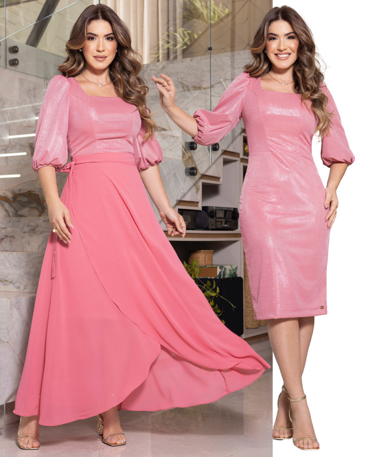 Vestido Rosa con Pareo