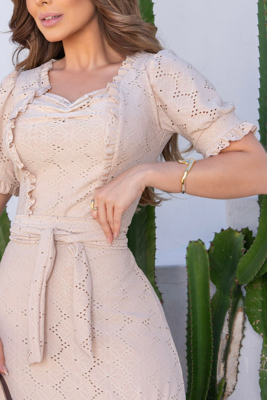 Vestido Midi Beige