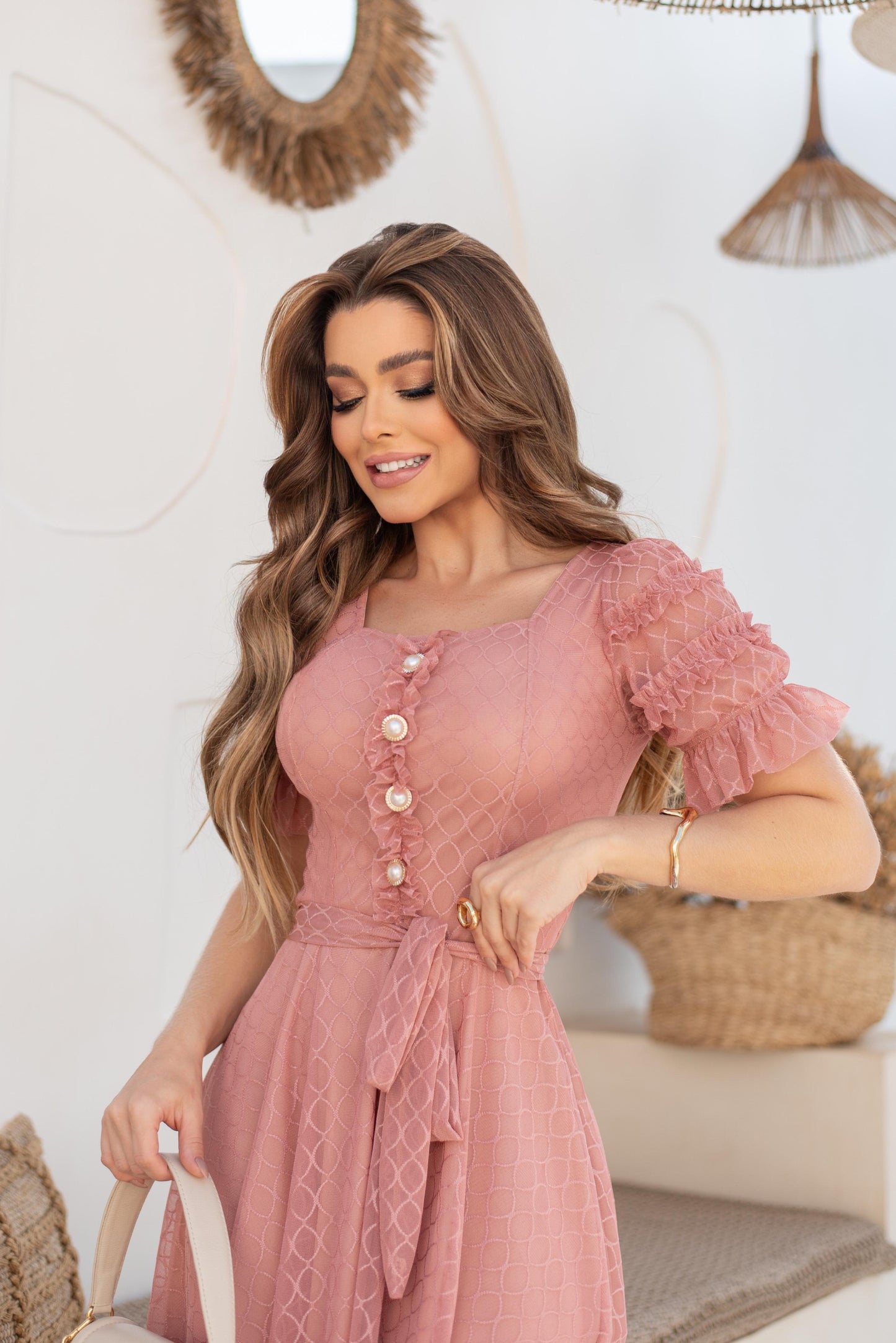 Vestido Tule Rosa